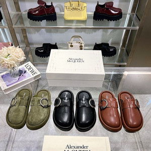 좌쓰 Alexander McQueen 알렉산더 맥퀸 아크 클로그 샌들 플로퍼 슬리퍼 / 블랙, 브라운, 카키