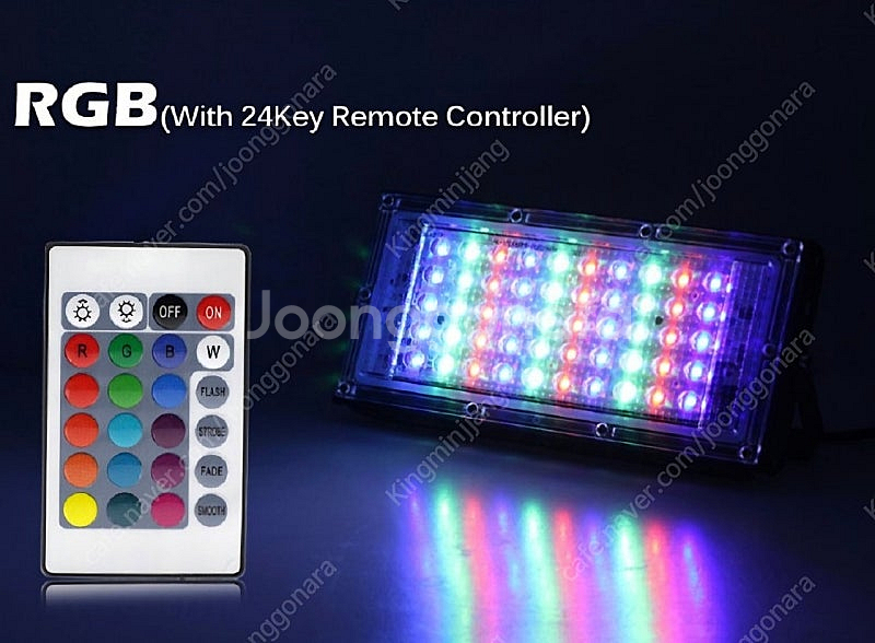 LED투광기 220V 50W RGB(리모컨) IP66방...--3