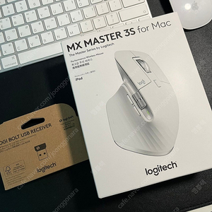 로지텍 MX Master 3S for mac 페일그레이 풀박 + USB 수신기