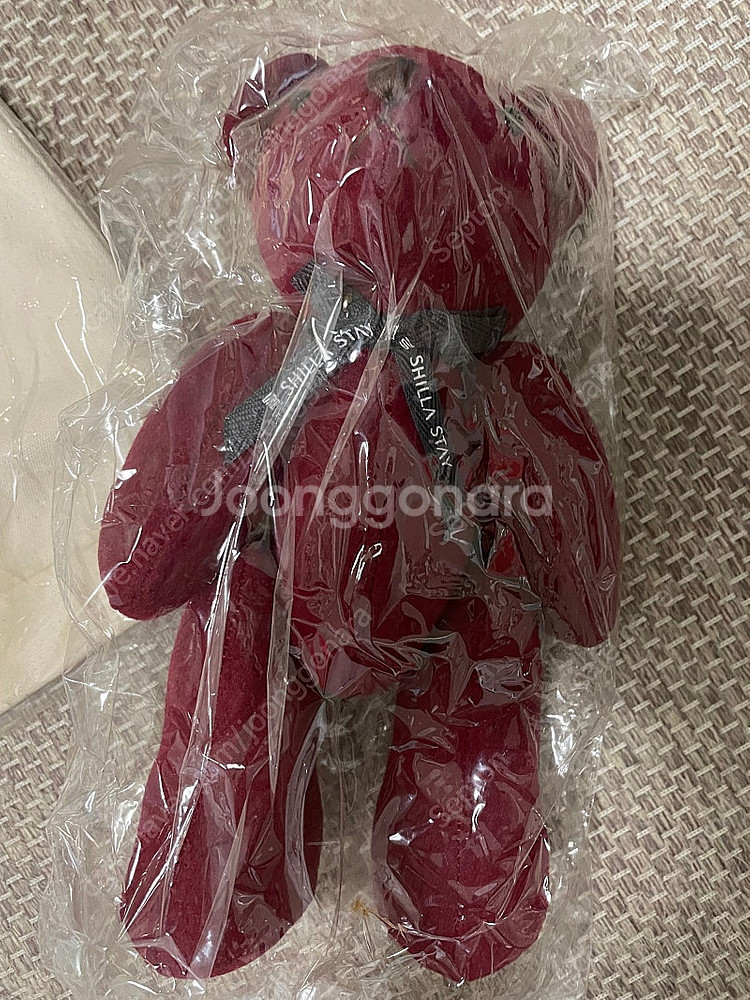 신라스테이 버건디 곰인형 신품--0