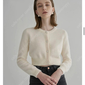 Nain 소프트 페이크 앙고라 크롭 가디건