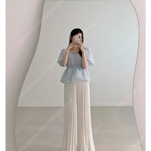 <가격 내림>블라우스 + 플리츠 팬츠 세트로 판매 데일리룩 썸제이 더옷장 로즈베이