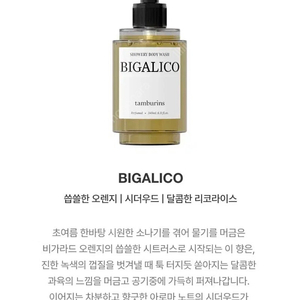 미개봉) 탬버린즈 샤워리바디워시 비가리코 240mL
