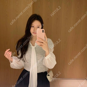 리즈 샐리 타이 블라우스, 메이 퍼프 가디건 세트