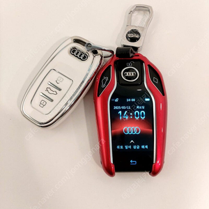 [판매] 아우디 A7 16년식 자동차키를 최신 고급형 AUDI 타입 LCD 액정 디스플레이키로 업그레이드 개조 백커버로고엠블럼, 메탈케이스포함 맞춤형 제작