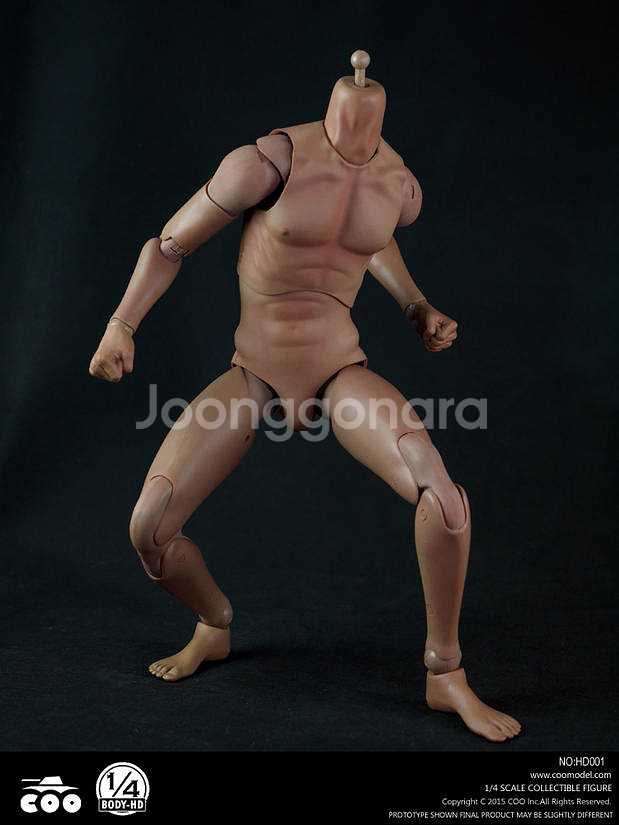 쿠모델 남성 쿼터 바디 18인치 피규어(핫토이 호환)--2