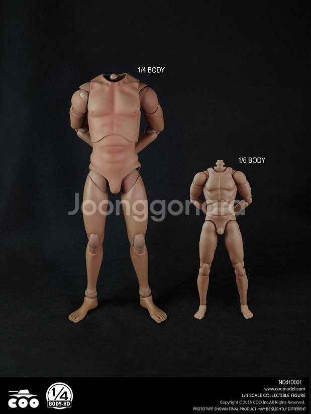쿠모델 남성 쿼터 바디 18인치 피규어(핫토이 호환)--0