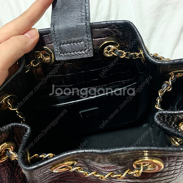 크로커다일 백팩 체인백팩 블랙소가죽백팩 체인가방 카마백--3