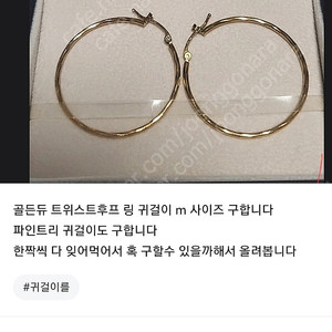 골든듀 트위스트 후프링 귀걸이 삽니다