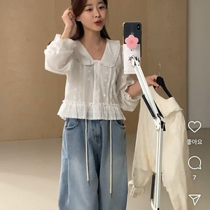 바이씨니 메리꽃블라우스 새상품 택포