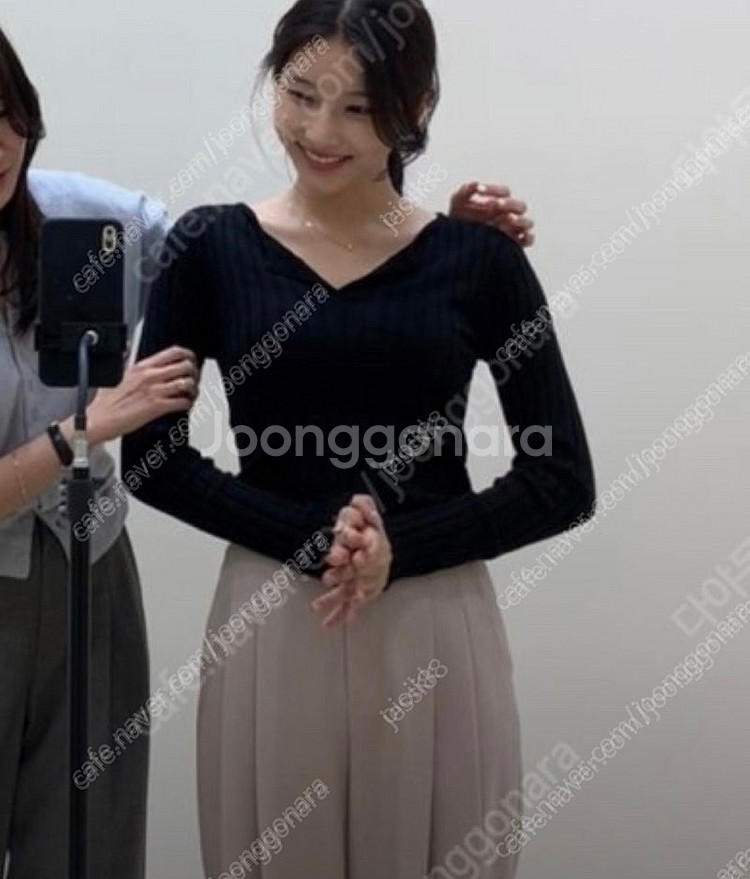 시에 sie 도브 리브드 니트 블랙 S--0