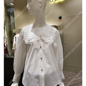 오즈세컨 레이스카라 셔츠 블라우스