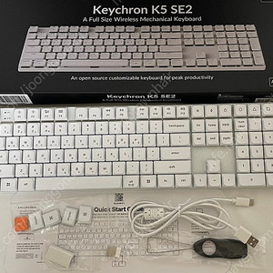 키크론 K5 레트로 SE 2.4G 슬림 로우프로파일 기계식 키보드 화이트, 저소음 적축