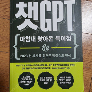 챗GPT 마침내 찾아온 특이점 책 판매합니다