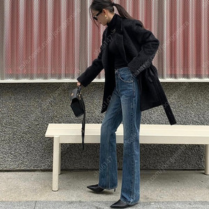 칙스라벨 카린 데미지 세미부츠컷 콘데님 스몰