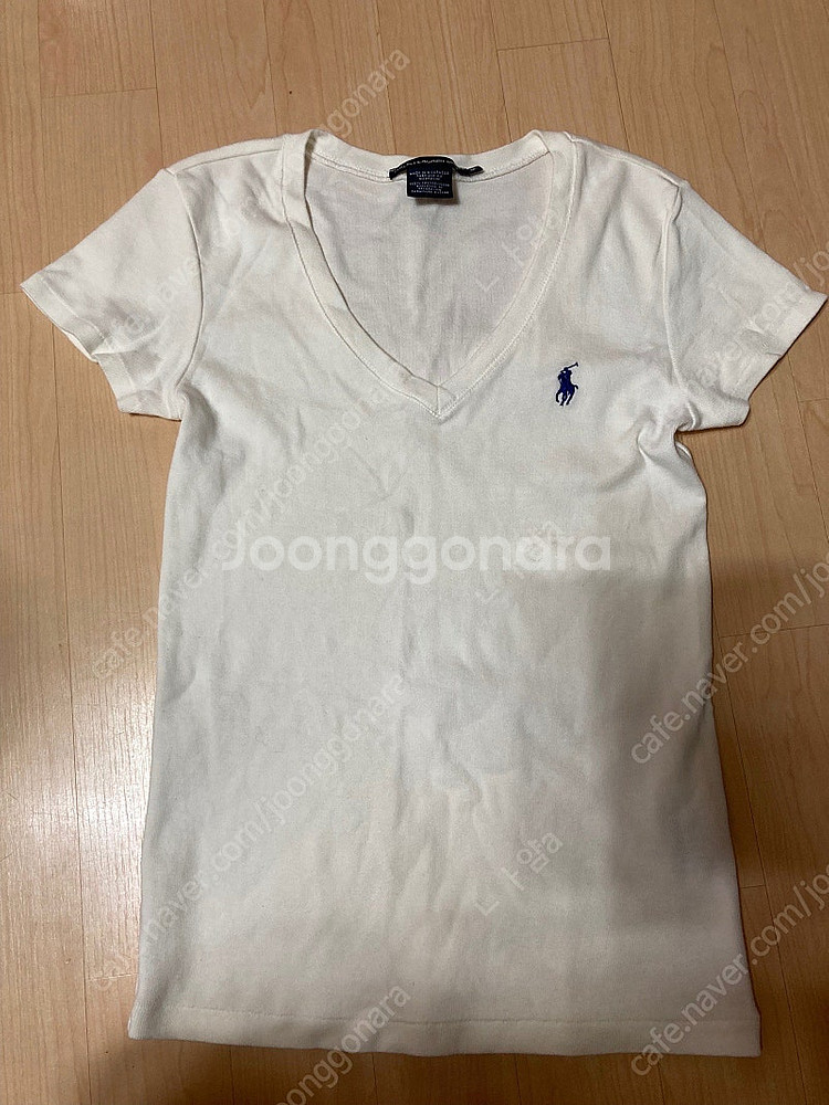 폴로 랄프로렌 흰색 V넥 티셔츠--0