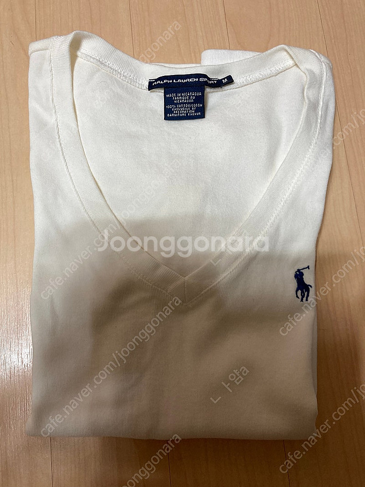 폴로 랄프로렌 흰색 V넥 티셔츠--3