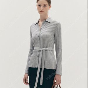 시에 SIE 미아 벨티드 칼라 가디건 오트베이지 F