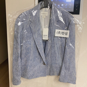 클럽모나코 린넨 블루스트라이프 자켓 S