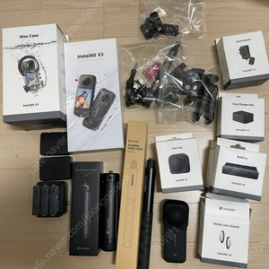 인스타360 x3 풀박 악세사리(다이브케이스 퀵러디기 등) 팝니다
