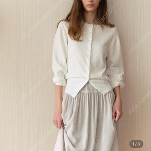 샵레터 letter covent button cardigan/sleevelss(화이트) 세트