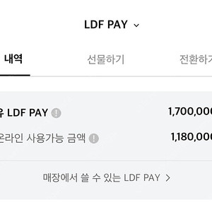 롯데면세점 LDF PAY 170만원 6프로 할인 판매합니다