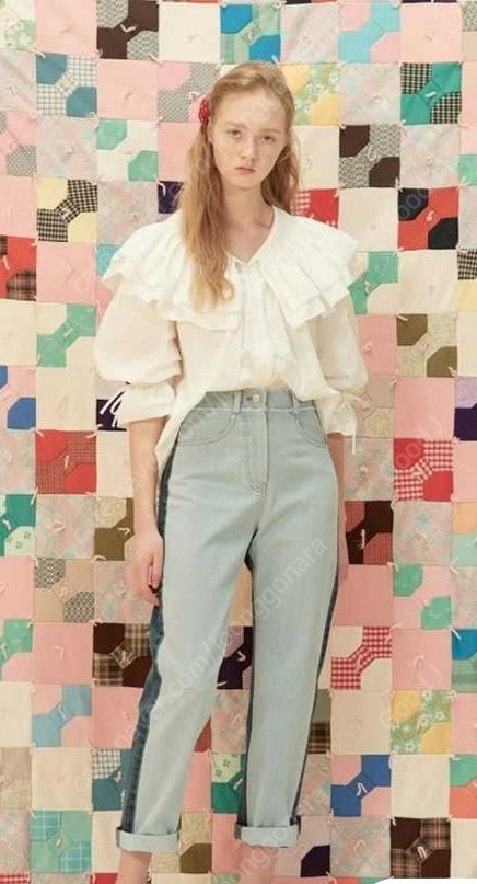 rienda 언발 원피스. 쟈니헤잇재즈 프릴 블라우스--0