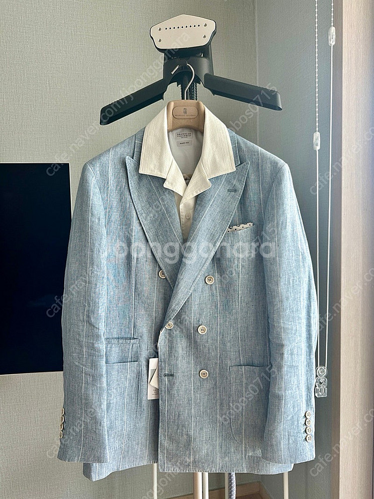 브루넬로 쿠치넬리 / 24ss 스카이블루 스트라이프 린...--1