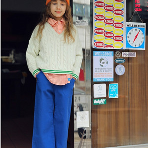 [2XL] 피치스 브이넥 니트