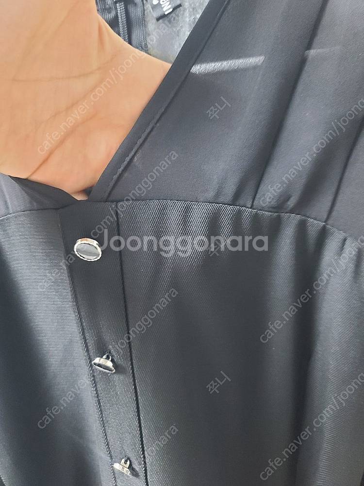 새상품)블라우스 블랙 롱 원피스--3