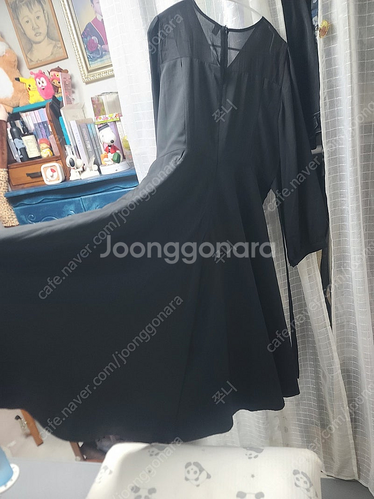 새상품)블라우스 블랙 롱 원피스--9