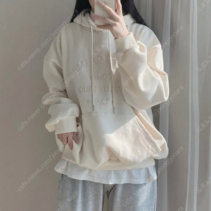 에이블리 파스텔톤 후드티 크림