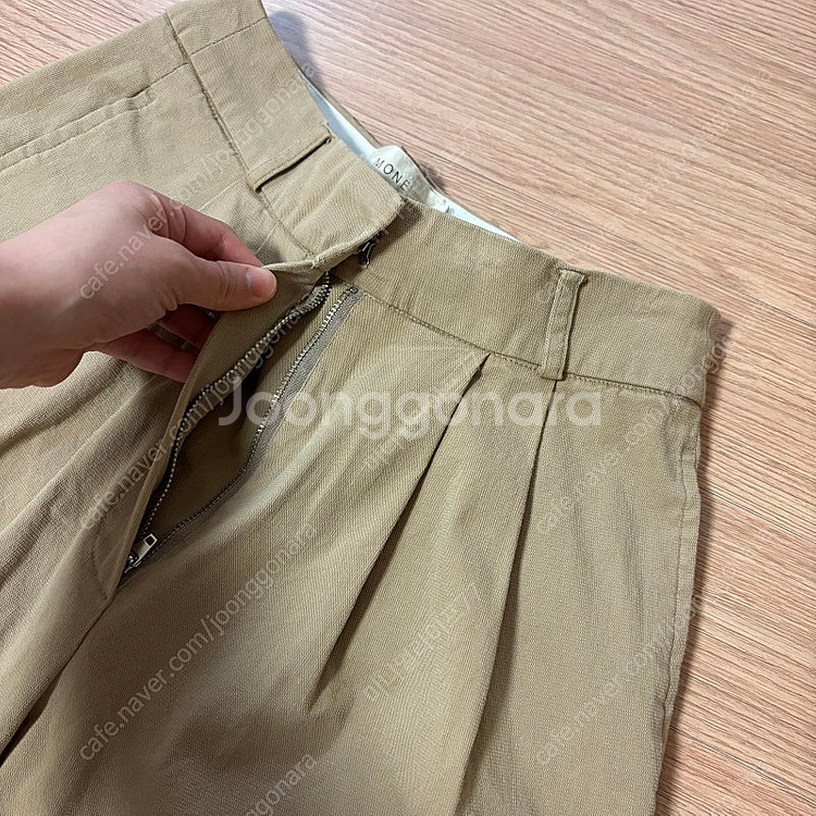 모네 핀턱 하프 쇼츠 팬츠 반바지 리본빛 S 올드머니룩...--5
