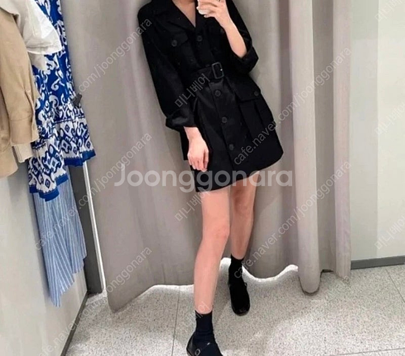 새상품)자라 린넨 트렌치 자켓 원피스--5