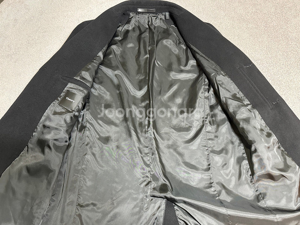 가격내림 95 Theory 띠어리 블랙 캐시미어 코트--5