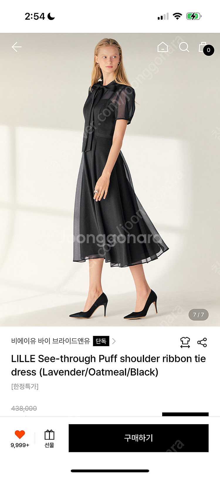 비에이유 바이 브라이드앤유 LILLE 시스루 블랙 드레...--1