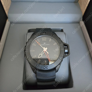 해밀턴 카키 네이비 프로그맨 오토 46MM 블랙 러버 H77845330