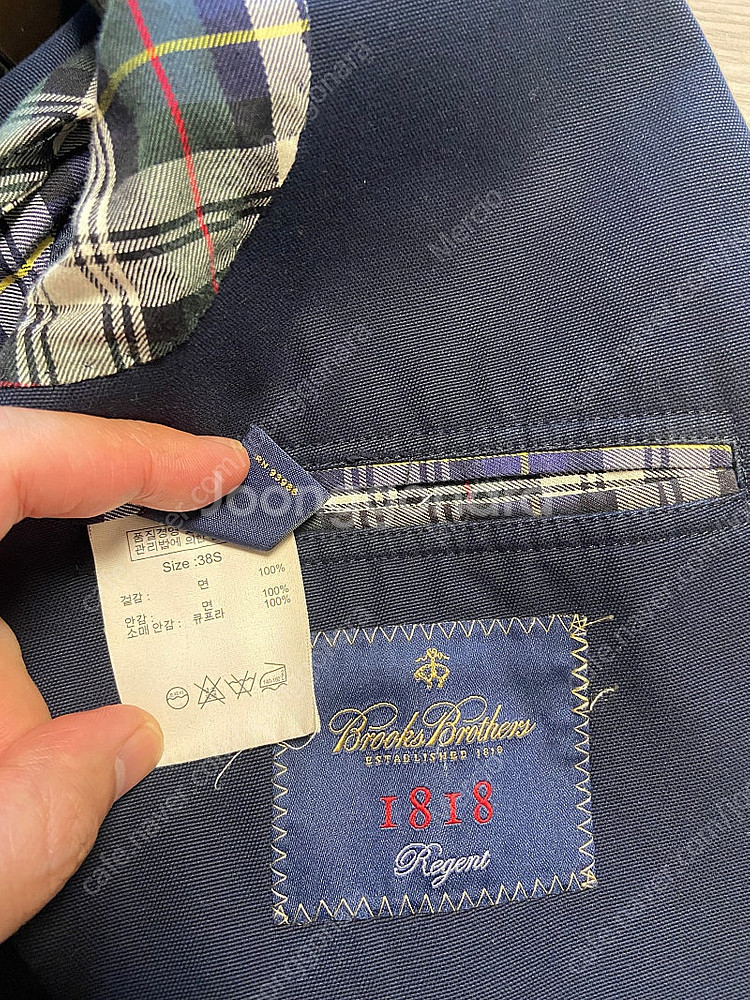 브룩스브라더스 네이비 면자켓 38S 리젠트핏--2