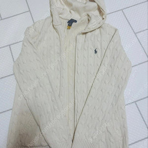 폴로 보이즈 케이블 후드집업 L