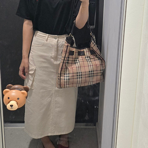 버버리 체크 호보백