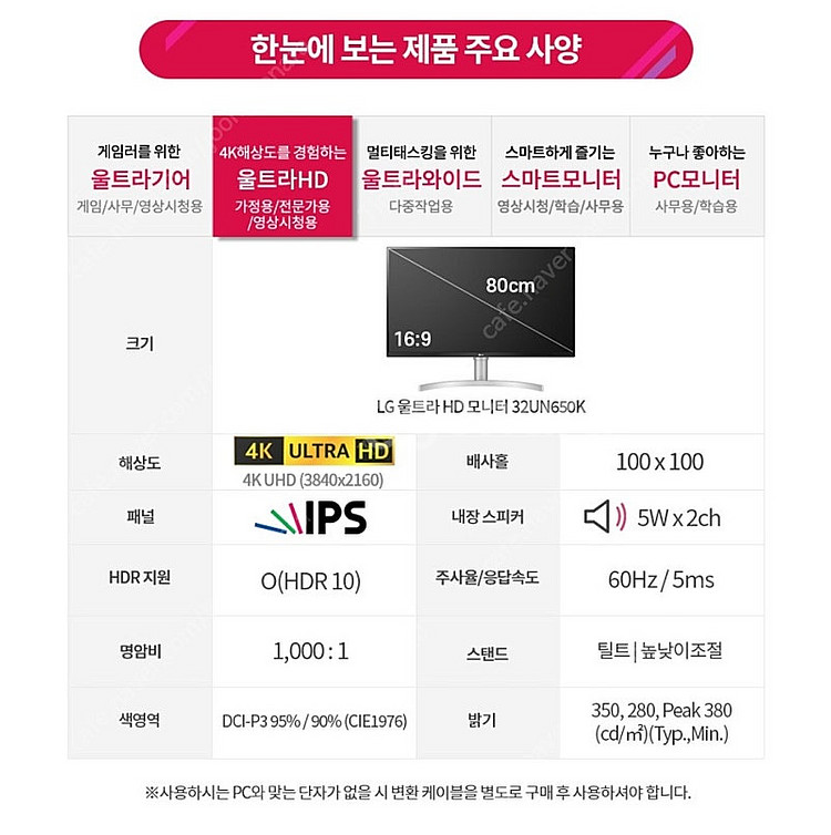 LG 32인치 UHD 4K 모니터 미개봉 팝니다 32U...--1