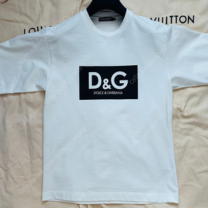 D&G 돌체앤가바나 DG 로고 프린트 코튼 흰색 반팔 티셔츠 정품 (국내청담매장 80만원구입제품)