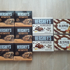 [일괄] 허쉬 초콜릿칩 쿠키 144g 6통+허쉬 초콜릿칩 모찌 쿠키 240g 2통+초코하임 284g 2통 (미개봉 새제품)