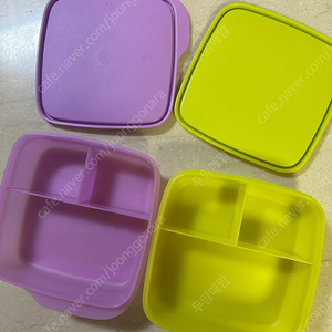 타파웨어 쁘띠 사각 도시락용기 2P(라임,보라) 반값택포