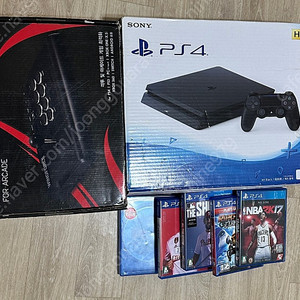 (판매)ps4 슬림 1tb, 펌웨어 7.02, 스틱, 게임5장