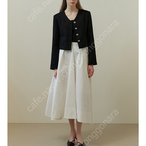 리엘 Wave flare skirt (ivory) S사이즈