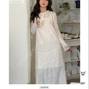 온앤온 플라워 슬리브리스 원피스 NEW5SO212