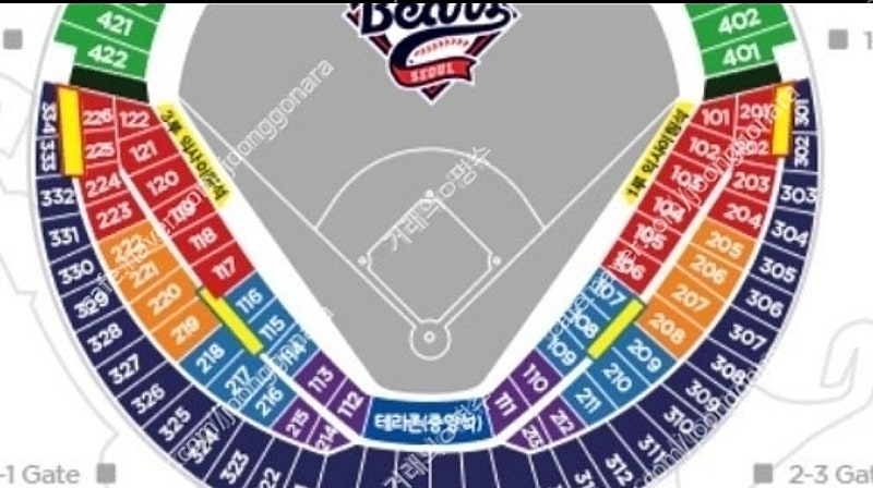 (통로석) 7일 LG 3루 네이비 326블럭 2연석 4연석