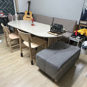 한샘 포레 컴포트 6인 라운지세트 (벤치1, 코너벤치1, 원목의자2 포함)+스툴1개 추가