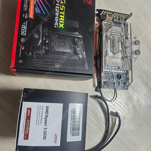 5600 + rog b550-i + rtx 3080 waterforce itx 반본체 팝니다 램 32gb